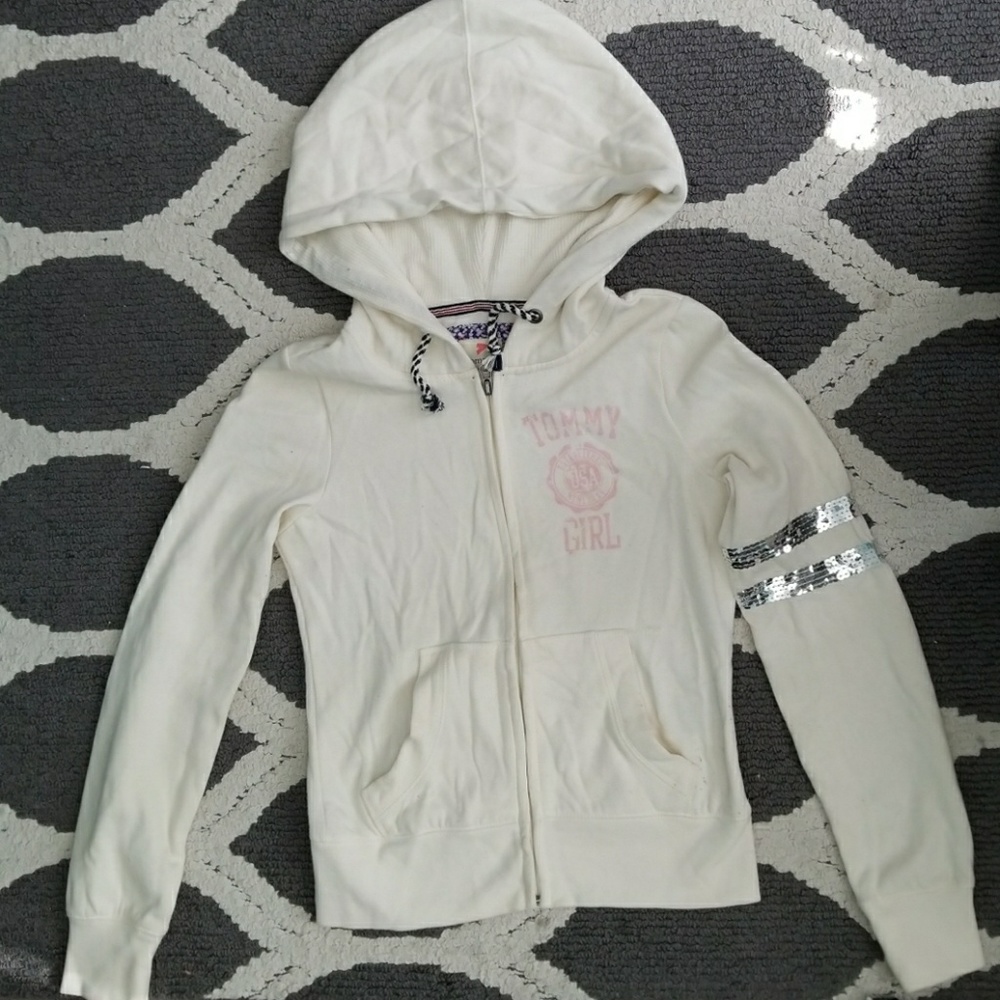 Tommy Girl Sequined Hoodie Sweatshirt